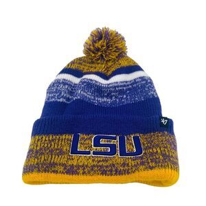 Men's '47 Purple LSU Tigers Northward Cuffed Knit Hat with Pom